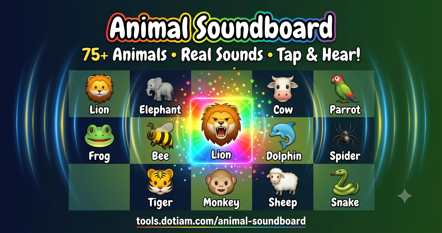 Animal Soundboard — Hear 75+ Real Animal Sounds | Free Online | DotIAM ...